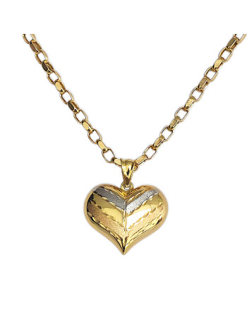 Dije de Corazón Tricolor Oro 18K