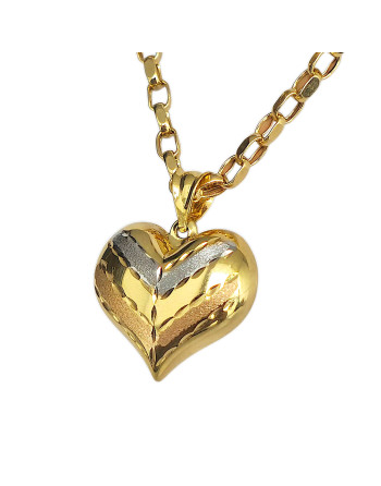 Dije de Corazón Tricolor Oro 18K