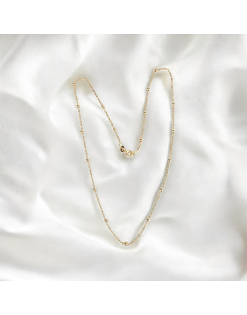 Cadena para Dama con Balines  Oro 18K, 45 cm