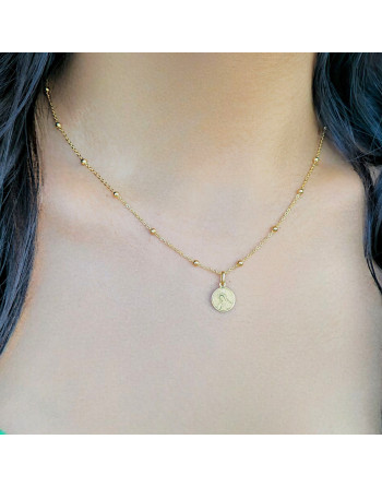 Cadena para Dama con Balines Oro 18K, 50cm
