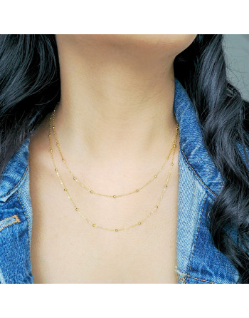 Cadena para Dama con Balines Oro 18K, 50cm