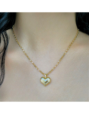 Dije de Corazón Tricolor Oro 18K