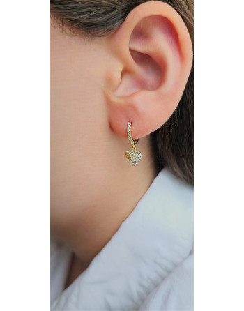 Argolla de Corazón con Cristales de Zirconio