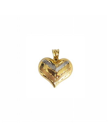 Dije de Corazón Tricolor Oro 18K