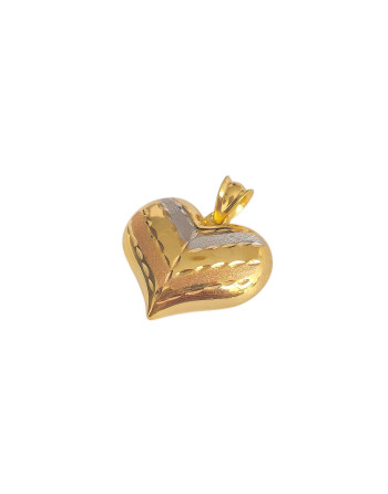 Dije de Corazón Tricolor Oro 18K