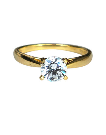 Anillo Piedra Redonda 18K