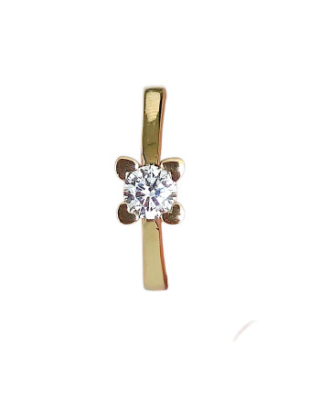 Anillo Piedra Redonda y Corazones 18K