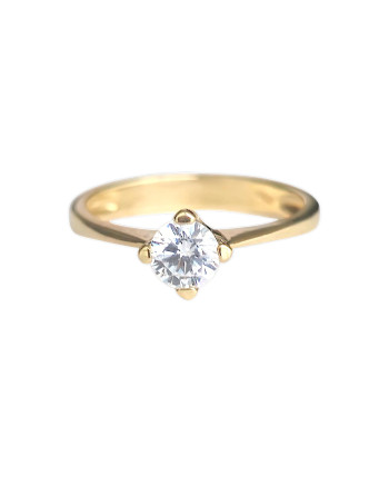 Anillo Piedra Redonda Mediana18K