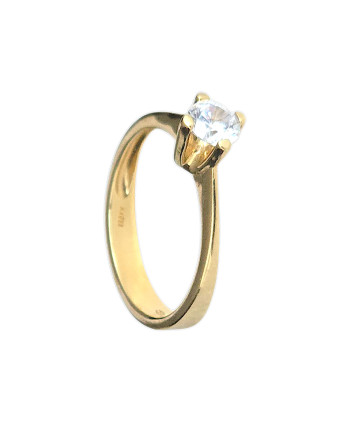 Anillo Piedra Redonda Mediana18K
