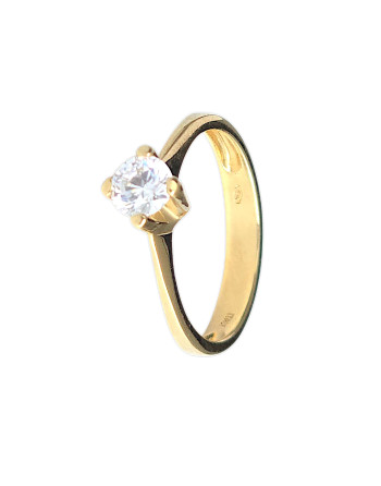 Anillo Piedra Redonda Mediana18K