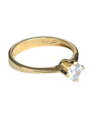 Anillo Piedra Redonda Mediana18K